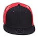 Mesh Premium Snapback Flat Bill Cap - Black Red OSFM
