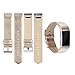 For Fitbit Charge 2 Bands, Genuine Leather Replacement Bands for Fitbit Charge 2 Gold