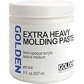 GOLDEN Artist Colors Extra Heavy Molding Paste, 8 fl. oz. Jar | Artist grade texture medium; builds texture, holds peaks and tool marks, mixes with color. Semi-Opaque