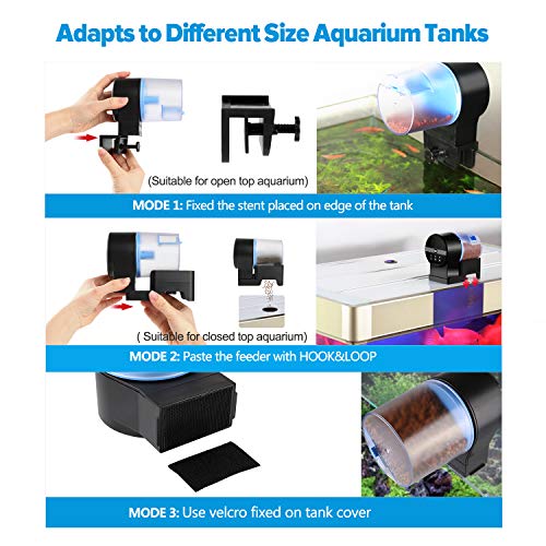 Torlam Auto Fish Feeder, Moisture-Proof Electric Automatic Fish Feeder,Aquarium Tank Timer Feeder Vacation &Weekend 2 Fish Food Dispenser