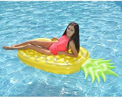 Pineapple Lounge Fun Inflatable Raft Pool Sun Tanning Floater