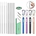 Vantic Metal Reusable Straws, 4 Pack Collapsible Portable Stainless Steel Straw Drinking Straws with Brush & Case Blue/Purple/Black/Rose Gold
