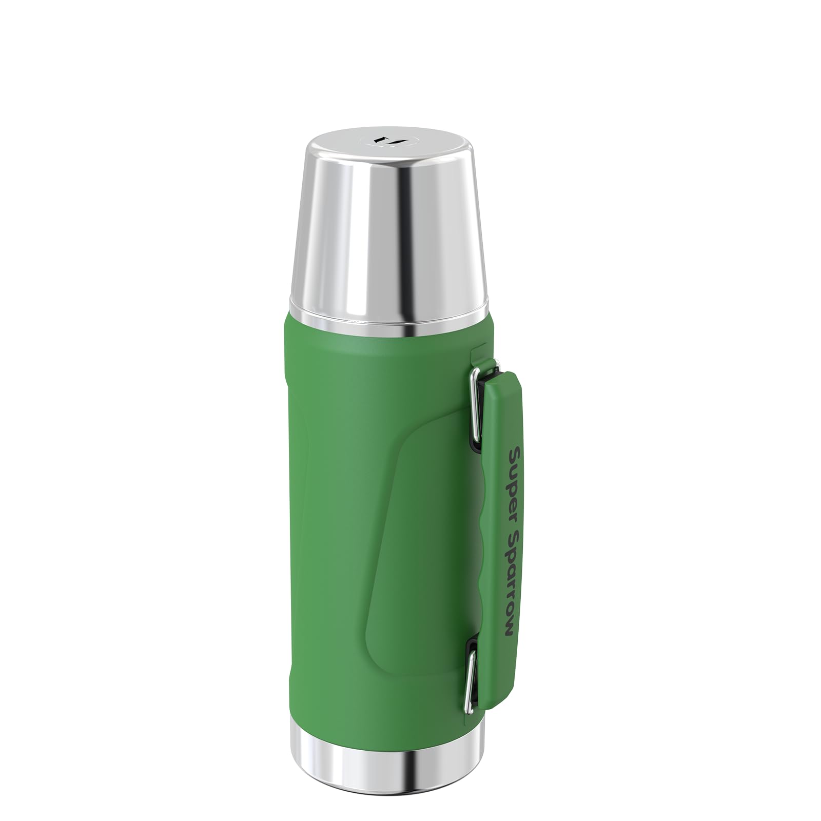 Super Sparrow Stainless Steel Water Bottle - Wide Mouth Vacuum Insulated Flask - 1000ml -BPA-Free ThermosBottle - Leakproof Lid Doubles as Cup