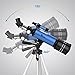 TELMU Telescope for Kids and Adults 70mm Portable Travel Telescope Astronomy Refractor Telescopes with Universal Wheel Tripod Observing Moon and Scenery (Rucksack&Mobile Stands Included), Blue-2, F40070M