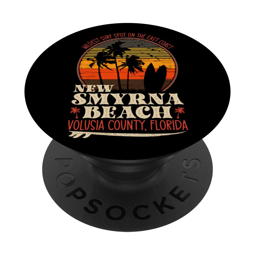 Vintage New Smyrna Beach Florida Surf Spot Souvenir PopSockets Swappable PopGrip