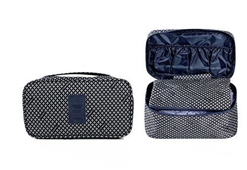 Portable Multifunction Waterproof Travel Pouch Toiletry Bag Case Wash Organizer Packing Cubes Travel Case Underwear Storage Boxes Bra Organizer Socks Bag (Nice Navy Blue Star)