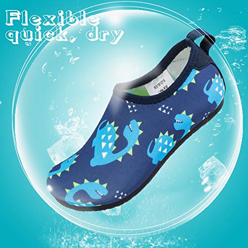 image for hiitave Kids Water Shoes Non-Slip Quick Dry Barefoot Beach Aqua Swim P