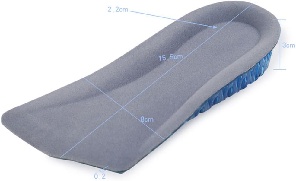 Healifty 3cm Heel Lift Inserts Silicone Height Increase Insole Invisible Height Increase Half Pads for Men Women (Sky Blue) - Image 3