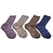 Kirkland Signature Ladies Women Trail Hiking Friendly Socks – 4 Pairs x Extra Fine Merino Wool – US Shoe Sizes 4-10.5″ (Blue, Brown, Grey & Violet)thumb 1