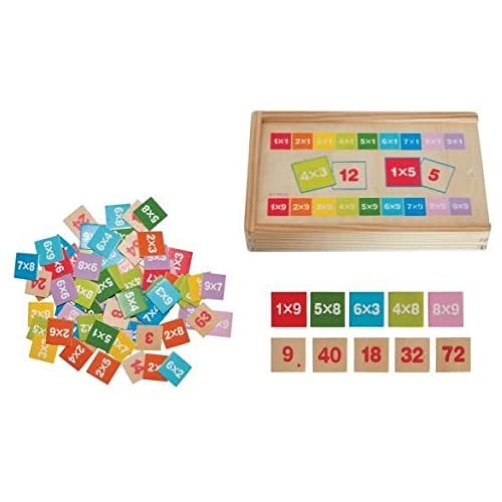 Woodyland Didactic Toys Multiply and Divide Learning Maths in a Wooden Box (81-Piece)