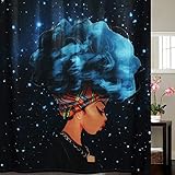 PANDAYAQ African American Shower Curtains Black Theme Durable Waterproof Bath Curtain with 12 Hooks