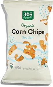 365 by Whole Foods Market, Organic Sea Salt Corn Chips, Vegan, Gluten-Free, 9 Ounce