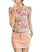 Zeagoo Women's Floral Print Short Sleeve Chiffon Top T-shirt Blouses