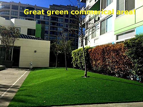 Synturfmats Premium Indoor/Outdoor Green Artificial Grass Rug - 7'x10' Decorative Synthetic Turf Runner Rugs Carpet with Drainage Holes - Thumbnail 6