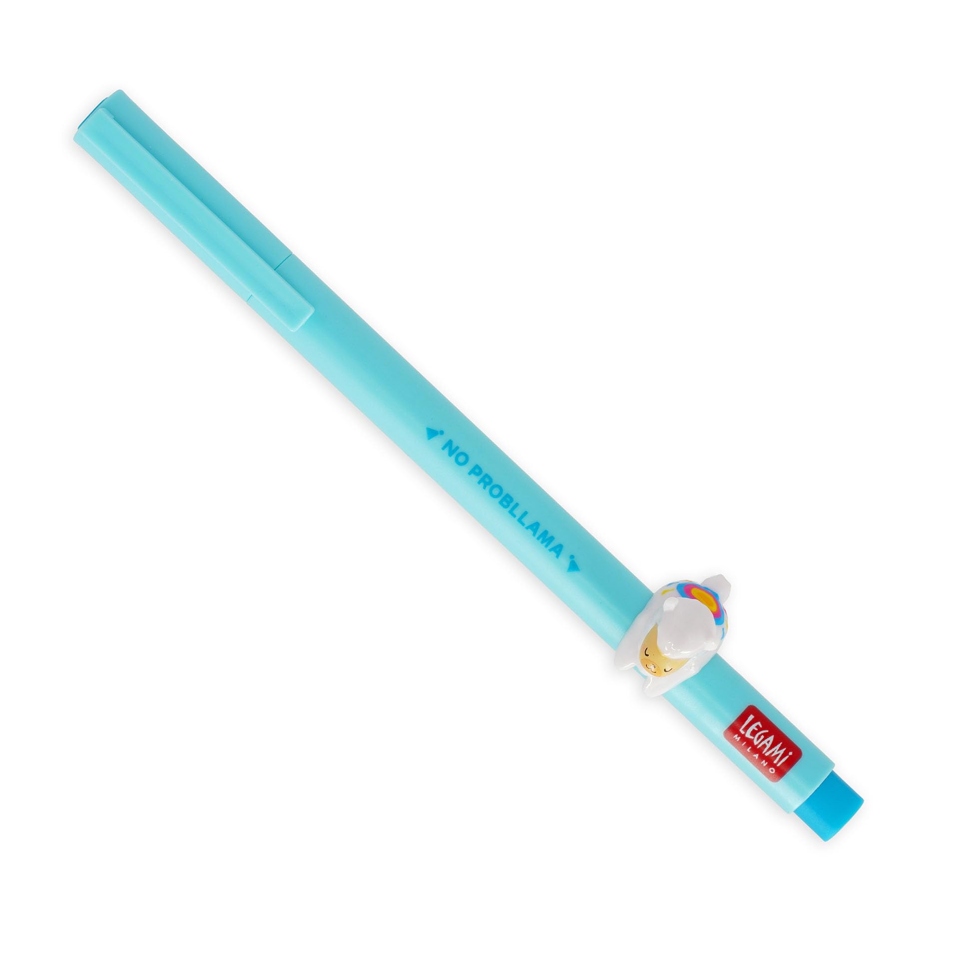 LEGAMI Gel Pen - Lovely Friends Decorative Animal Removable and Recombinable Prevents Rolling Light Blue Ink Fine 0.5mm Tip Llama Theme