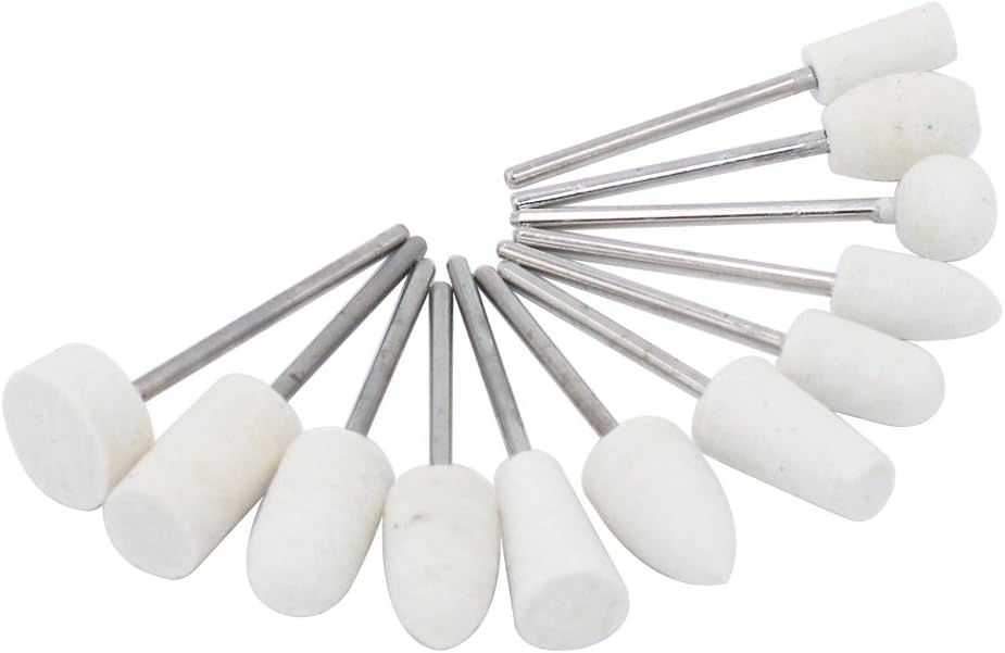 PHYHOO 2.35mm Shank Wool Felt Buffing Wheel Mounted Fine Polishing Grinding Tools Rotary Accessory Kit