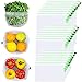 OTAGO 21 Packs Reusable Mesh Produce Bags,Nature-Friendly Washable and See Through with Colorful Drawstring Tare Weight Tags for Shopping,Fruits,Vegetable(3 Sizes-7 Large & 7 Medium & 7 Small)