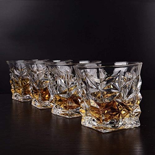 Arihant Super Store a New Diamond Design Crystal Cut Whiskey Glass Classic Design Glass for Whisky,Juice,Water and Any bevarages (Set of 6) 300 ML Glass