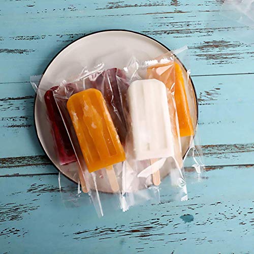 200 PCS MeiMeiDa Plastic Popsicle Bags Disposable - Thickened Frozen Sucker Ice Pop Bags DIY Ice-Lolly Wrapping Clear Ice Cream Sealing Bags, Hot Sealing Candy Bags, 3.15" x 7.48", Middle-Sized - Thumbnail 3
