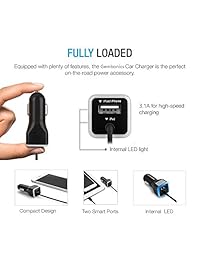 GemDox - Cargador de coche para iPhone (certificado Apple MFI, para iPhone X, 8, 8 Plus, 7, 7Plus 6S 6S Plus, 6, 6 Plus, SE, 5, 5S, iPad Pro, Air 2, Mini 3, con puerto USB extra)