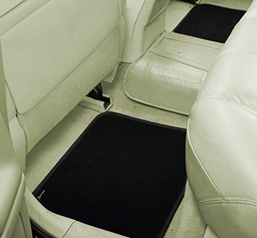 Zento Deals 4-Piece Carpet Vehicle Floor Mats Premium Quality Classic Car Full Carpet Black Heavy Duty for Driver Passenger and Rear Seats All Weather