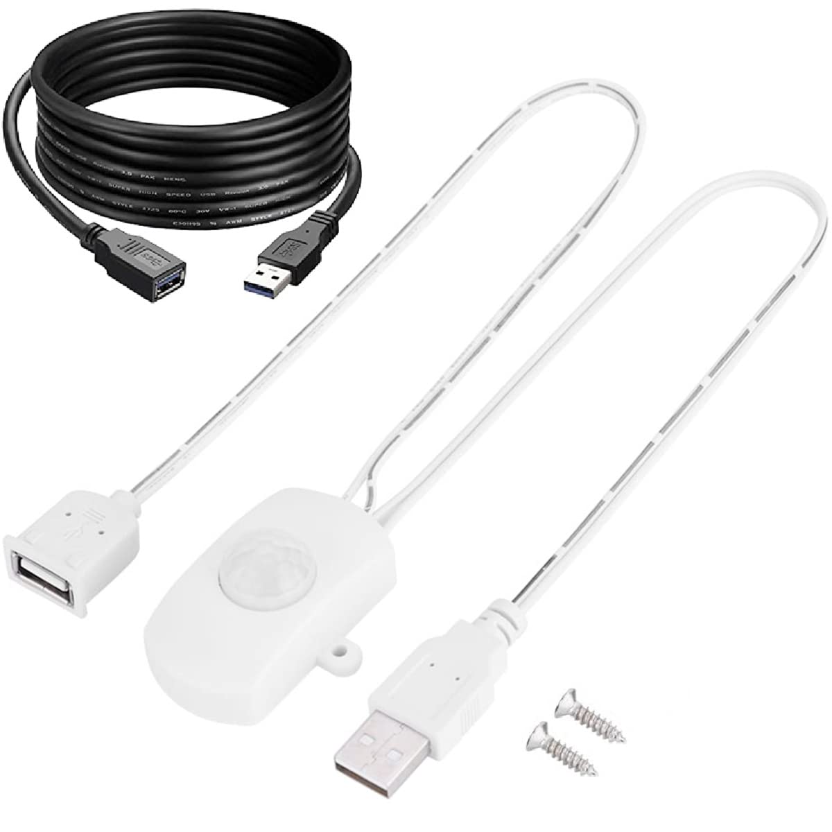 Youmile DC 5-24V 5A Mini PIR Motion Sensor Switch USB Interface Detector Automatic Switch Detection Distance about 5-8m LED Strip with USB extension cable