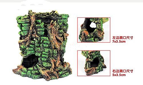 Reptile Rock Hide Cave - World 9.99 Mall Reptile Rock Hide Habitat decoration|Natural,Non-toxic, Made of Resin | Hideout For Small Lizards, Turtles, Reptiles, Amphibians,Fish (NS-68)