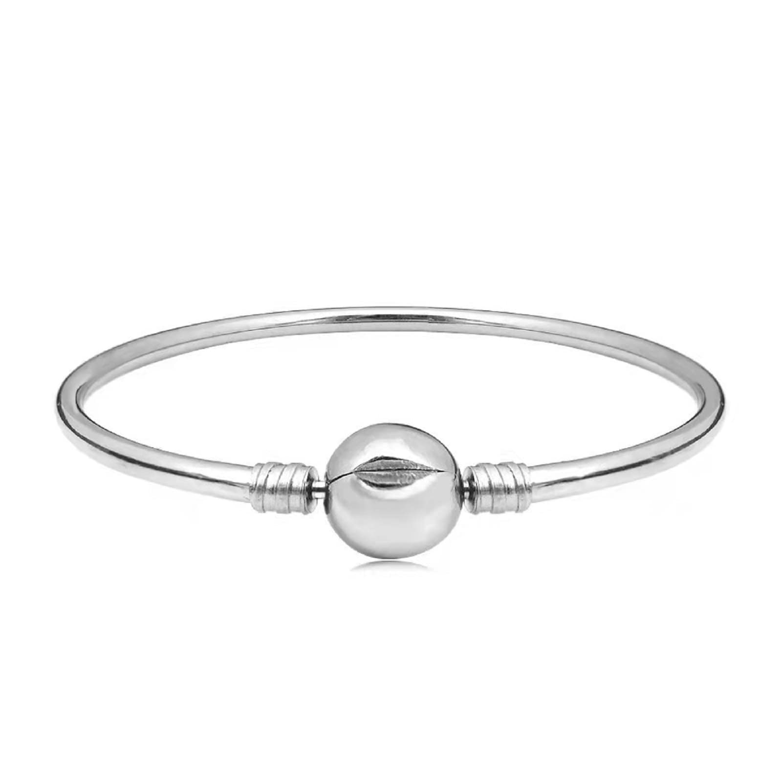 KunBead Jewelry Childrens Silver Bangle Bracelets for Bead Charms Women Girls Gifts