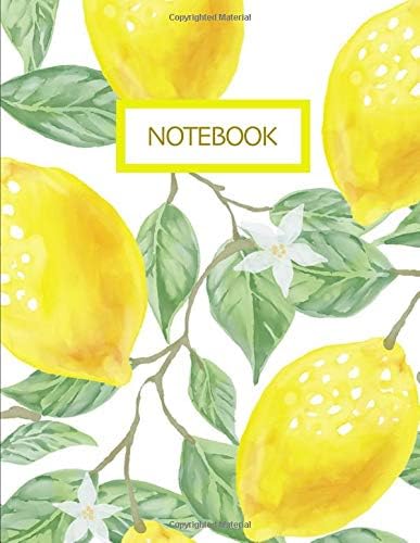 Notebook. Lemon Cover Design. Composition Notebook. College Ruled. 8.5 x 11. 120 Pages. Paperback – August 7, 2019