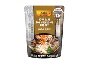 Lee Kum Kee Mushroom Soup Base for Hot Pot (7 oz - 6 Pack) Vegan & Ready-to-Use | Umami, Savory & Earthy Flavor | Perfect for Soups, Hot Pot, Noodle Soups, Risottos, Congee, Broths & Stews