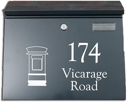 Dark grey wall mounted post box