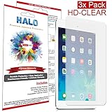 Halo Screen Protector Film High DefinitiHalo Screen Protector Film High Definition (HD) Clear (Invisible) for Apple iPad Air 2, iPad Air (3-Pack) - Lifetime Replacement Warranty