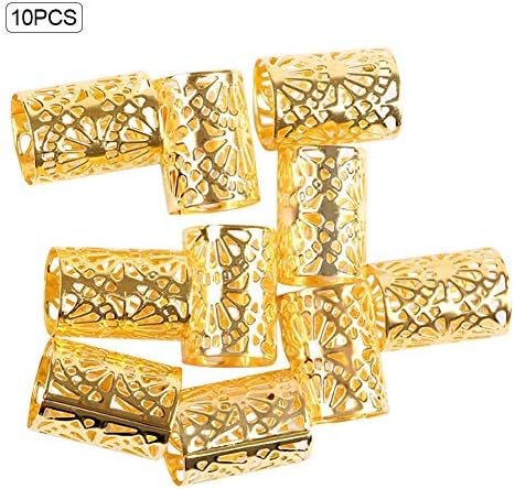 Thrivinger 10PCS Gold Adjustable Hair Braids Dreadlock Clips/Reusable,Anti-Rusted,Anti-Fading For Women Hair Daily Wearing