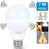 Motion Sensor Light Bulb，7W Smart Bulb Dusk to Dawn，E26 Base Indoor,Radar Motion Sensor Light Bulbs, White 6500K Outdoor Motion Sensor Bulbs Auto On/Off by aijiaer