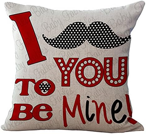 Throw Pillow Covers Decorative Pillow Cases 18 x 18" for Couch Cushion Pillows, Romantic Baby I Love You to Be Mine Home Decor Valentine's Day Gift
