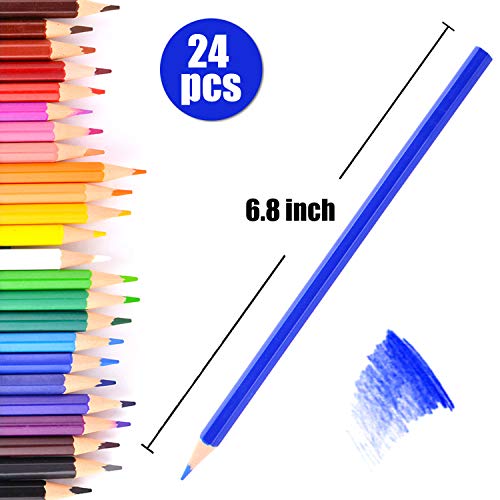 MEMX Colored Pencils Set, Presharpened - Colored Pencils for Adults and for Kids - Color Pencils For Artists With Cardboard Case - Professional Coloring Pencils for Adult Coloring Book, 24 Count
