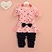 Asherangel Baby Girl Cute 2pcs Set Children Clothes Suit Top and Pants Pink Age(4T)
