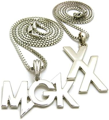 Crescendo SJ INC New XX & MGK Pendant & 24"&30" Box Chain Hip HOP Necklace Set - RC2639R