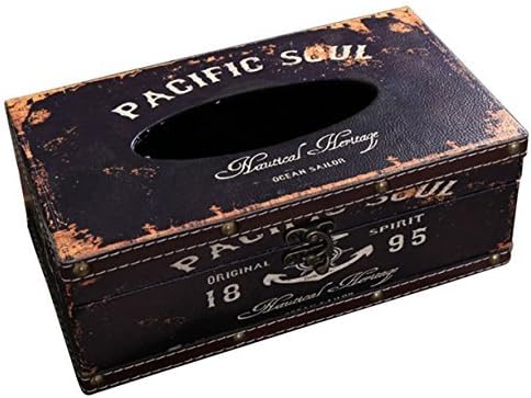 Lalago Wooden Retro Tissue Box Holder Tissue Box Cover Case Napkin Dispenser (Pacific Soul)