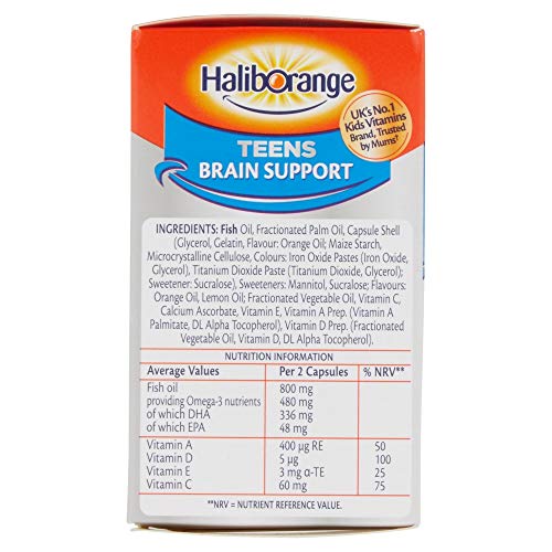 Haliborange Teens Omega3 DHA Brain Support Orange Chewable Capsules 30