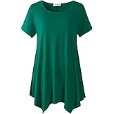 LARACE Short Sleeve Shirts for Womens Plus Size Tops Casual Summer Clothes Asymmetrical Tunic Blouses