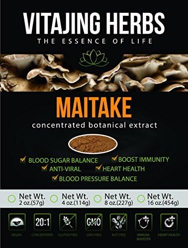 Maitake Mushroom Extract Powder 20:1 CONCENTRATION (4oz) ORGANIC & CONTAMINANT FREE TESTED by VitaJing
