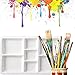 Ceramic Artist Paint Palette,Porcelain Watercolor Palette,Ceramic Mixing Tray for Watercolor Gouache Painting,7 Wells,9.5 inch, White, Rectangle