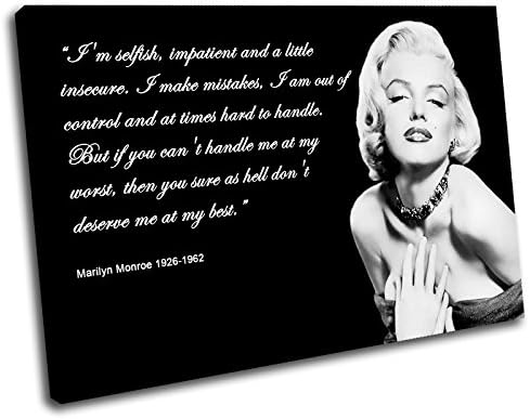 Canvas Culture - Marilyn Monroe Canvas Art Print Box Framed Picture 1 Black 60 x 40cm