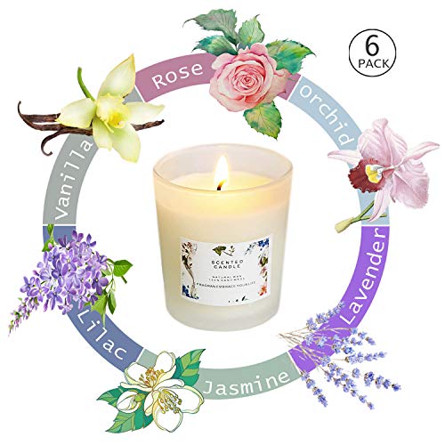 YIHANG Scented Candle Gift Set - (6 x 2.2 Oz/65g) - Aromatherapy Set of Fragrance Soy Wax - for Stress Relief and Relaxation - Thumbnail 2