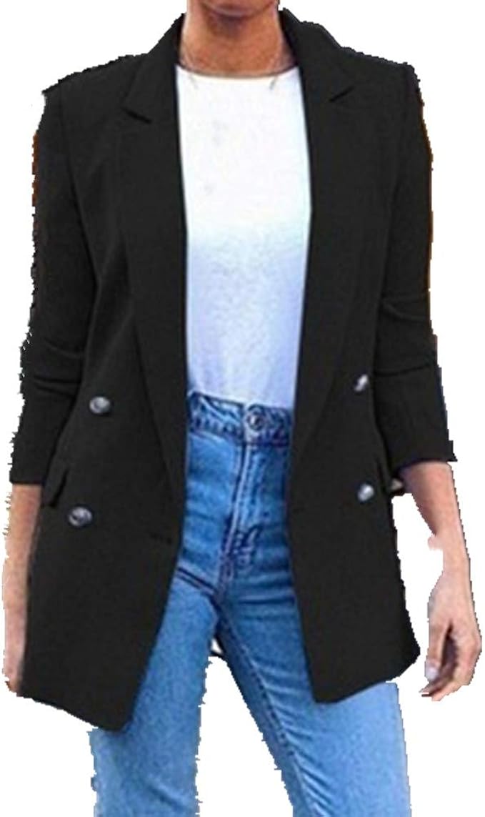 N\P Womens Suit Jackets Long Coats Office Ladies Jacket Casual Female