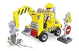 Ausini Construction City Tractor Hammer-Drill with Action Figure Building Bricks 70pc Educational Blocks Set – Great Gift for Children
