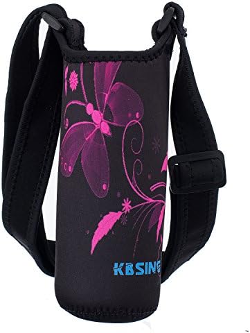 KBSING Neoprene Water Bottle Holder Carrier Case Pouch Cover Bag with Adjustable Shoulder Strap for Plastic Stainless Steel Bottles Sport Energy Drinks and more,ideal for Men Women Boys Girls (C-06)
