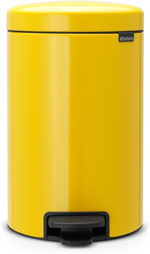 Brabantia Treteimer mit Inneneimer aus Kunststoff, stahl, Daisy Gelb