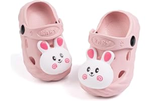 Casazoe Toddler Boys Girls Garden Clogs Little Kids Slip On Water Sandals Cute Cartoon Bunny Patterns EVA Clogs Slipper Slides Lightweight Outdoor Summer Infant Children Beach Pool Play Shoes